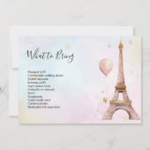 Invitation Paris France Passeport d'Anniversaire Insérer (Dos)