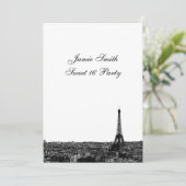 Invitation Paris France Skyline #1 BW Sweet 16 V (Debout devant)