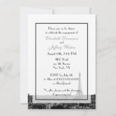 Invitation Paris France Skyline Kiss #1 BW V Fiançailles V (Dos)