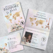 Invitation Paris France Sweet 16 Anniversaire Passeport