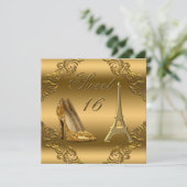 Invitation Paris Glamour Gold Parties scintillant High Heels  (Debout devant)