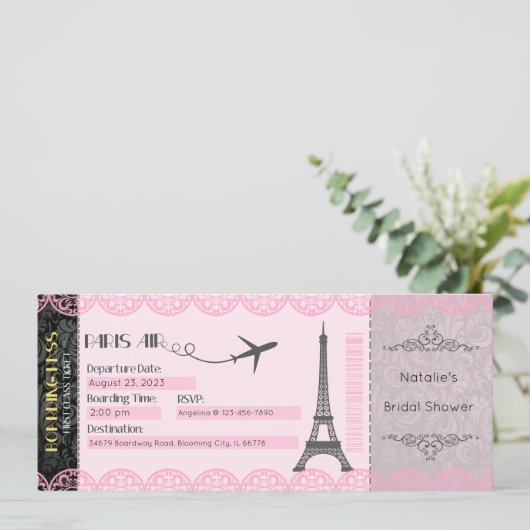 Invitation Paris, Invitation à thème Paris (Debout devant)