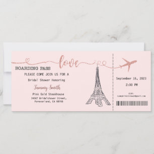 Invitation Paris, Invitation de la douche nuptiale