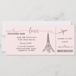 Invitation Paris, Invitation de la douche nuptiale