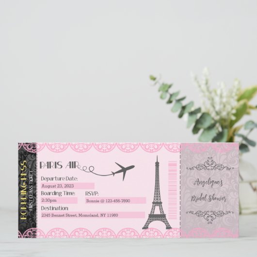 Invitation Paris, Invitation Thème Paris (Debout devant)