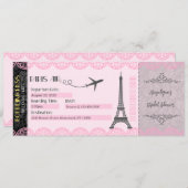 Invitation Paris, Invitation Thème Paris (Devant / Derrière)