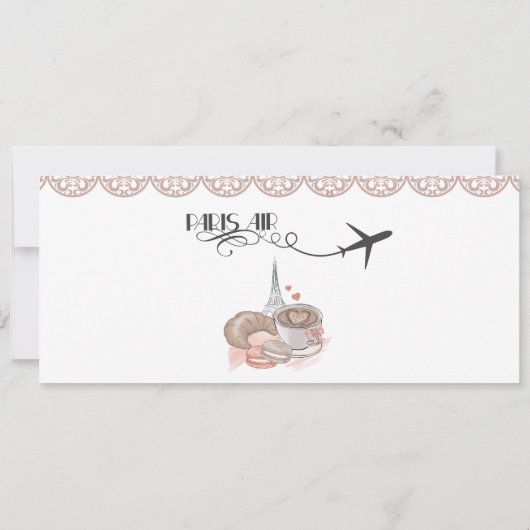 Invitation Paris, Invitation Thème Paris (Dos)