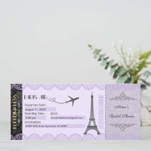 Invitation Paris, Invitation Thème Paris (Debout devant)