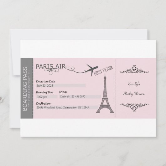 Invitation Paris, Invitation Thème Paris, Français (Devant)