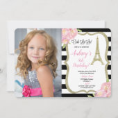 Invitation Paris : L'invitation aux photos d'anniversaire ros (Devant)