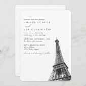 Invitation Paris Mariage Custom Tour Eiffel (Devant / Derrière)