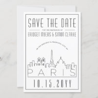 Paris Mariage | Skyline stylisée Enregistrer la da