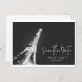 Invitation Paris Mariage Tour Eiffel Photo Enregistrer la dat (Devant / Derrière)