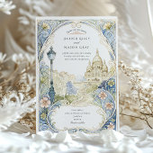 Invitation Paris Montmartre Mariage Basilique aquarelle