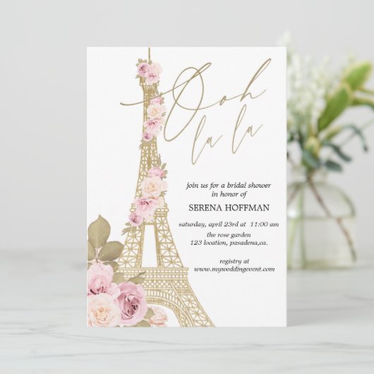Invitation Paris nuptiale, Fête des mariées, Français (Debout devant)