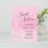 Invitation Paris Parties scintillant rose Lumière Sweet 16 (Debout devant)