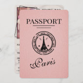 Invitation Paris Passport Party (Devant / Derrière)