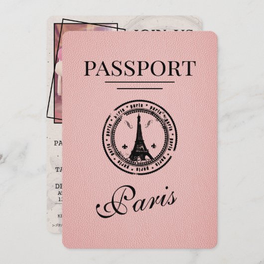 Invitation Paris Passport Party (Devant / Derrière)