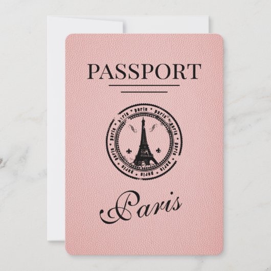 Invitation Paris Passport Party (Devant)