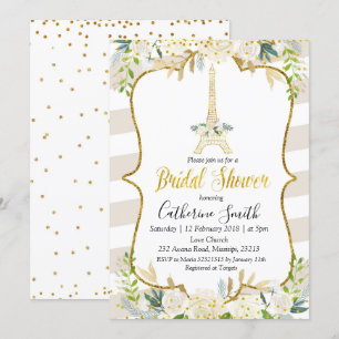 Invitation Paris Pastel White Fête des mariées romantique