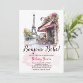 Invitation Paris pour Baby Shower Parisien (Debout devant)