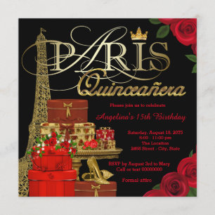 Invitation Paris Quinceanera