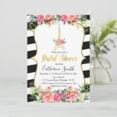 Invitation Paris Rose Floral Fête des mariées romantique (Debout devant)