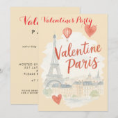 Invitation Paris Saint Valentin avec Tour Eiffel (Devant / Derrière)