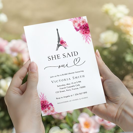 Invitation Paris She Said Oui Tour Eiffel Fête des mariées