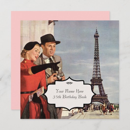 Invitation Paris Sights Vintage (Devant / Derrière)