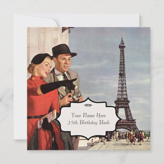 Invitation Paris Sights Vintage (Devant)