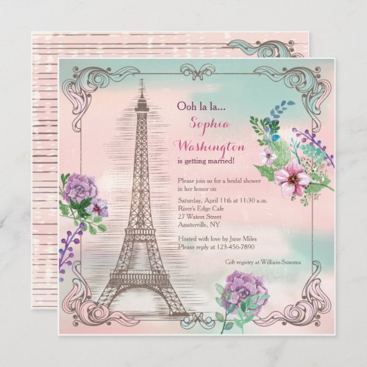 Invitation Paris Souvenirs (Devant / Derrière)