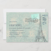 Invitation Paris thème Anniversaire fête ajouter photo invita (Devant)