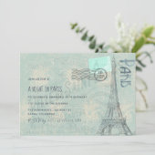 Invitation Paris thème Anniversaire fête ajouter photo invita (Debout devant)