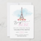 Invitation Paris Thème Bonjour Bébé Baby shower (Devant)
