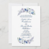Invitation Paris Tour Eiffel Aquarelle Floral Blanc Mariage (Devant)