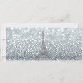 Invitation Paris Tour Eiffel Billet Pailleté Argent Mariage (Dos)