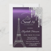 Invitation Paris Tour Eiffel, Écluses, Douceur Métallique Vio (Devant)