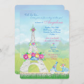 Invitation Paris Tour Eiffel, Fête à thème  (Devant / Derrière)