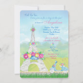 Invitation Paris Tour Eiffel, Fête à thème  (Devant)