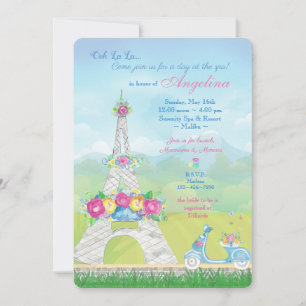 Invitation Paris Tour Eiffel, Fête à thème 