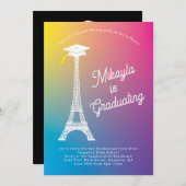 Invitation Paris Tour Eiffel Fête de Remise des Diplômes Arc- (Devant / Derrière)