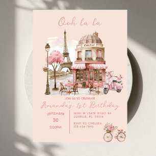 Invitation Paris Tour Eiffel Fille anniversaire
