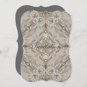 Invitation paris vintage moderne mode élégant gris beige (Devant / Derrière)