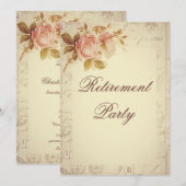 Invitation Paris vintage Postmarks retraite Rose chic (Devant / Derrière)