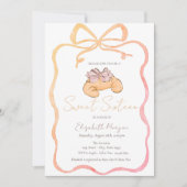 Invitation Parisian Croissant Chic Bow Sweet 16 (Devant)