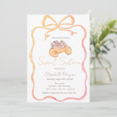 Invitation Parisian Croissant Chic Bow Sweet 16 (Debout devant)