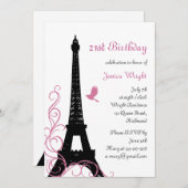 Invitation parisienne 21e anniversaire (blanc) (Devant / Derrière)