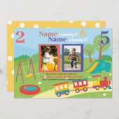 Invitation Park Anniversaire de enfant Girls Boys any Age Joi (Devant / Derrière)