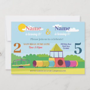 Invitation Park Anniversaire de enfant Girls Boys N'importe q